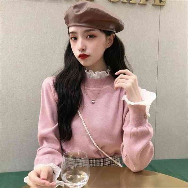 sweater women pullover knitted jumper long sleeve lace patchwork autumn winter girls female ladies basic sweater pull femme, White;black
sweater women pullover knitted jumper long sleeve lace patchwork autumn winter girls female ladies basic sweater pull femme, White;black