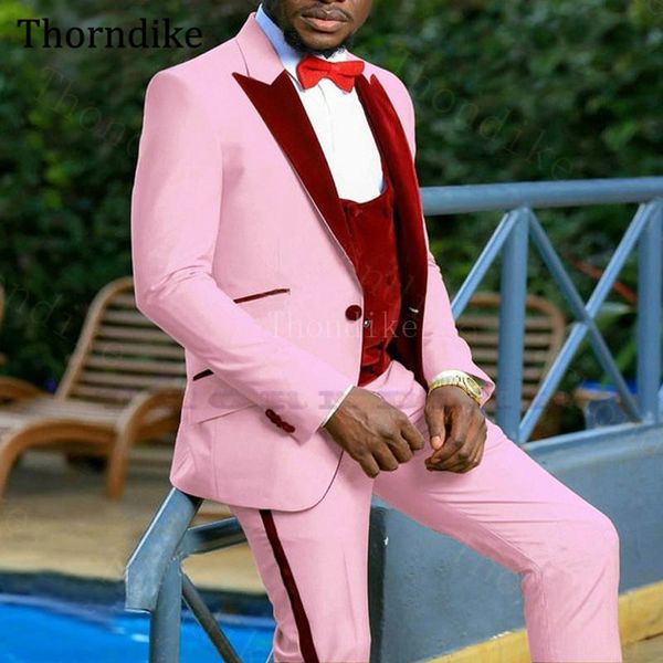 thorndike red velvet peaked lapel men's formal suit, pink wedding suit set, custome homme marriage, three pieces groom tuxedos, White;black
thorndike red velvet peaked lapel men's formal suit, pink wedding suit set, custome homme marriage, three pieces groom tuxedos, White;black