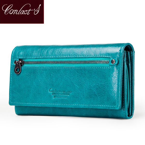 contact's genuine leather wallet women rfid card holder wallets for women long hasp coin purse female clutch bag portfel damski c1115, Red;black
contact's genuine leather wallet women rfid card holder wallets for women long hasp coin purse female clutch bag portfel damski c1115, Red;black