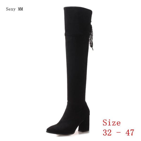 boots spring autumn women over the knee high heel woman thigh small plus size 32 - 47, Black
boots spring autumn women over the knee high heel woman thigh small plus size 32 - 47, Black