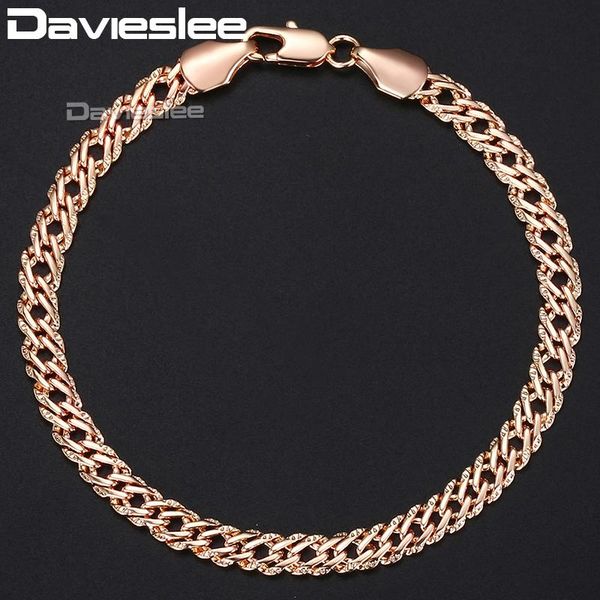 davieslee bracelet for women light rose gold filled venitian chain women's bracelet 5mm 18-23cm dgb428, Black
davieslee bracelet for women light rose gold filled venitian chain women's bracelet 5mm 18-23cm dgb428, Black