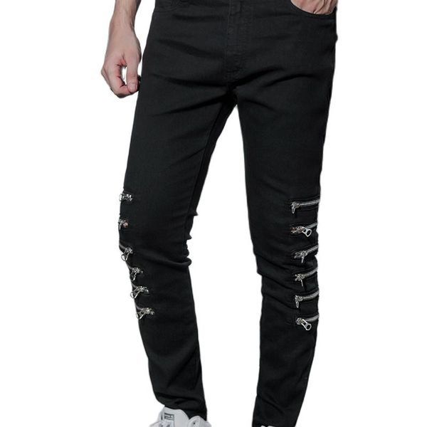 men's jeans european and american casual pants men more zipper slim stretch jeans high street hip hop retro internet trend, Blue
men's jeans european and american casual pants men more zipper slim stretch jeans high street hip hop retro internet trend, Blue