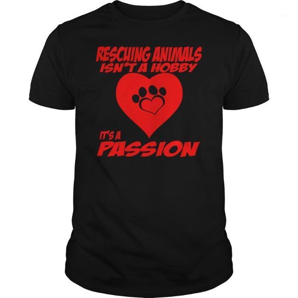 rescuing animals isn't a hobby it's a passion men's t shirt1, White;black