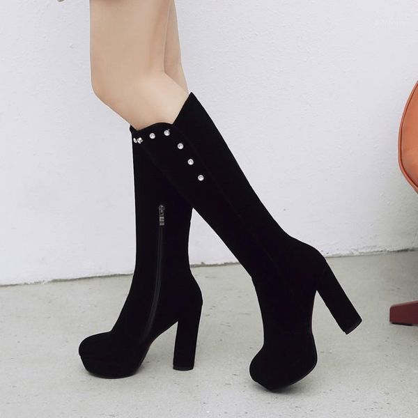 big size 9 10 round-end waterproof platform pure-color zipper water drill thick-heeled boots1, Black
big size 9 10 round-end waterproof platform pure-color zipper water drill thick-heeled boots1, Black