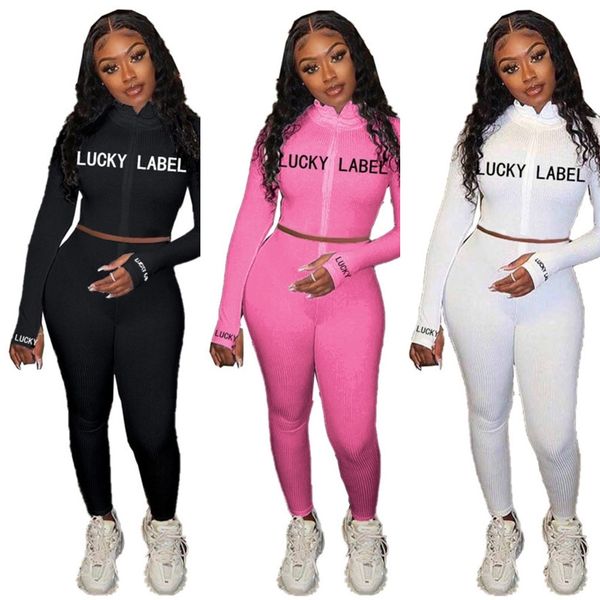 women designer tracksuit embroidery lucky lable letters zipper coat jacket legging pants outfit two piece clothing sets new g12202, White
women designer tracksuit embroidery lucky lable letters zipper coat jacket legging pants outfit two piece clothing sets new g12202, White
