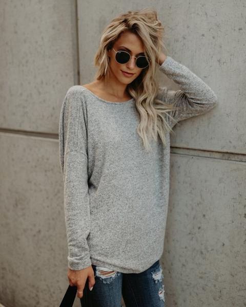 women's fashion t-shirts women open back backless women long sleeve loose casual shirt women ladies clothes, White
women's fashion t-shirts women open back backless women long sleeve loose casual shirt women ladies clothes, White