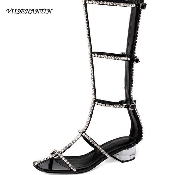 sandals rhinestone party fashion buckle strap women square toe crystal medium thick heel strappy open roman long boots, Black
sandals rhinestone party fashion buckle strap women square toe crystal medium thick heel strappy open roman long boots, Black