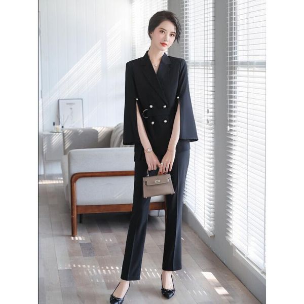 women's two piece pants small suit women british style spring and summer 2021 fashion temperament belt business job wei-2, White
women's two piece pants small suit women british style spring and summer 2021 fashion temperament belt business job wei-2, White