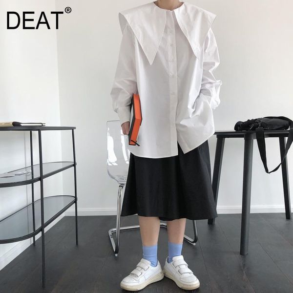 deat 2021 new spring and summer fashion casual navy collar silhouette shirt loose thin versatile long sleeve shirt women sh143, White
deat 2021 new spring and summer fashion casual navy collar silhouette shirt loose thin versatile long sleeve shirt women sh143, White