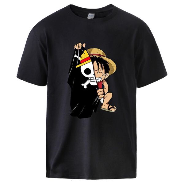 one piece luffy print t футболки мужчины повседневная летние топы 2020 горячие продают с коротким рукавом случайные спортивные блоки япония, White;black 
one piece luffy print t футболки мужчины повседневная летние топы 2020 горячие продают с коротким рукавом случайные спортивные блоки япония, White;black