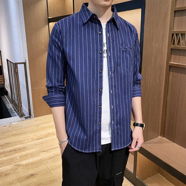 cotton fashion stripe long sleeve retro style design shirts blouse men's casual shi, White;black
cotton fashion stripe long sleeve retro style design shirts blouse men's casual shi, White;black