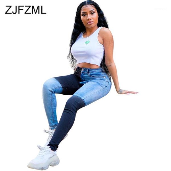 color block spliced casual denim long pant fashion high waist elastic skinny pencil trouser streetwear zipper bodycon jeans1, Blue
color block spliced casual denim long pant fashion high waist elastic skinny pencil trouser streetwear zipper bodycon jeans1, Blue