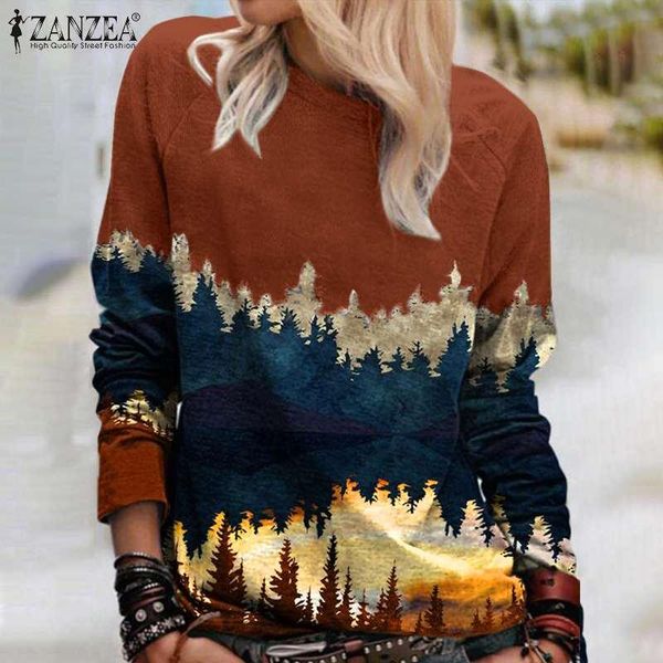 women printed long sleeve blouse stylish streetwear zanzea autumn shirt vintage loose blusas casual tunic pullover oversized, White
women printed long sleeve blouse stylish streetwear zanzea autumn shirt vintage loose blusas casual tunic pullover oversized, White