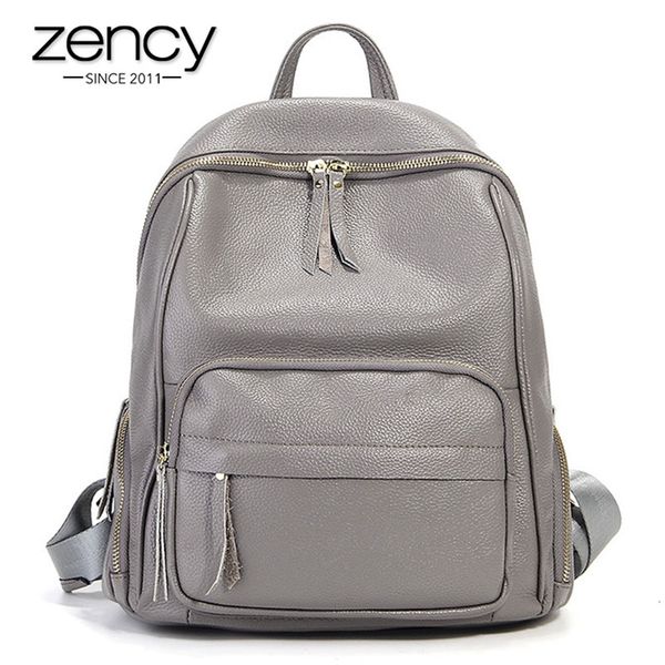 zency large capacity big women backpack 100% genuine leather schoolbag daily casual travel bag black grey knapsack
zency large capacity big women backpack 100% genuine leather schoolbag daily casual travel bag black grey knapsack