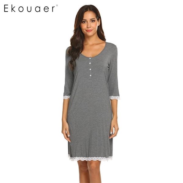 ekouaer nightgown spring summer sleepwear dress women fashion nightdress v-neck maternity three quarter sleeve button nightwear y200425, Black;red
ekouaer nightgown spring summer sleepwear dress women fashion nightdress v-neck maternity three quarter sleeve button nightwear y200425, Black;red