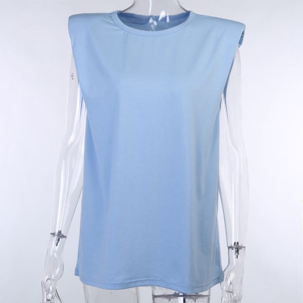 new padded shoulder solid t-shirts women summer sleeveless crewneck wide armhole chic tees casual simple straight 2021 m37m, White
new padded shoulder solid t-shirts women summer sleeveless crewneck wide armhole chic tees casual simple straight 2021 m37m, White