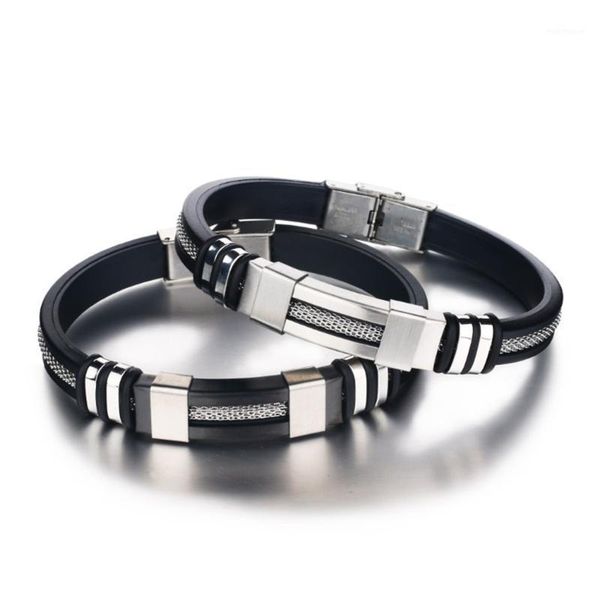stainless steel silicone black bracelet men wristband punk style new design men bracelet simple rubber charm pulsera hombre1, Golden;silver
stainless steel silicone black bracelet men wristband punk style new design men bracelet simple rubber charm pulsera hombre1, Golden;silver