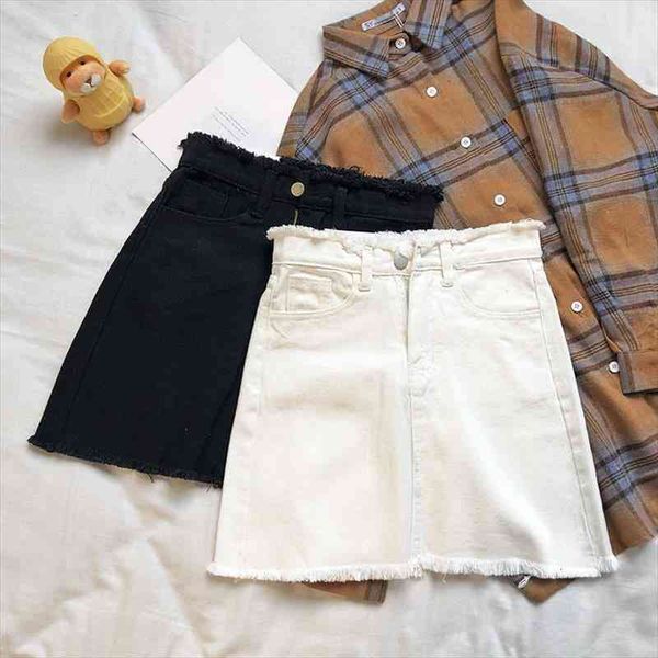 woman skirts black and white denim skirt womens summer frayed skirt high waist a- line mujer faldas saias mulher 
woman skirts black and white denim skirt womens summer frayed skirt high waist a- line mujer faldas saias mulher