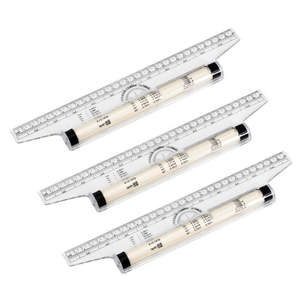3 Pck Of Multifunctional Drawing Design Measuring Parallel Ruler 30cm Home School Office Drawing Roller Ruler