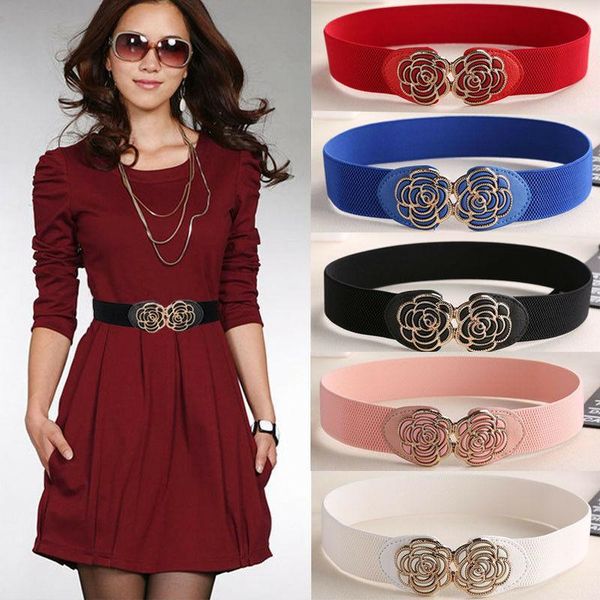 women ladies fashion belts wide waist belt elastic buckle flower leather stretch corset waistband, Black;brown
women ladies fashion belts wide waist belt elastic buckle flower leather stretch corset waistband, Black;brown