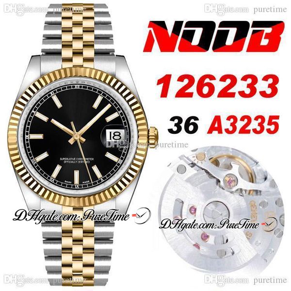 2021 n 36 126233 date a3235 automatic womens mens watch two tone yellow gold black dial stick edition ss bracelet puretime b02, Slivery;brown
2021 n 36 126233 date a3235 automatic womens mens watch two tone yellow gold black dial stick edition ss bracelet puretime b02, Slivery;brown