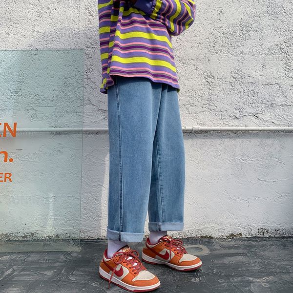 2021 new men's casual oversize 2021 straight denim pants korean streetwear man solid color jeans hip hop hxr9, Blue
2021 new men's casual oversize 2021 straight denim pants korean streetwear man solid color jeans hip hop hxr9, Blue