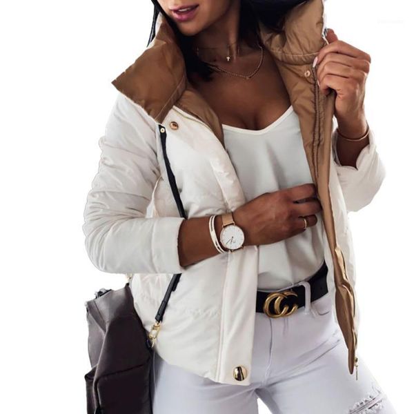 winter coats women contrast colour button ladies jacket turtleneck warm coat outwear thin cotton abrigos mujer invierno d301, Black
winter coats women contrast colour button ladies jacket turtleneck warm coat outwear thin cotton abrigos mujer invierno d301, Black