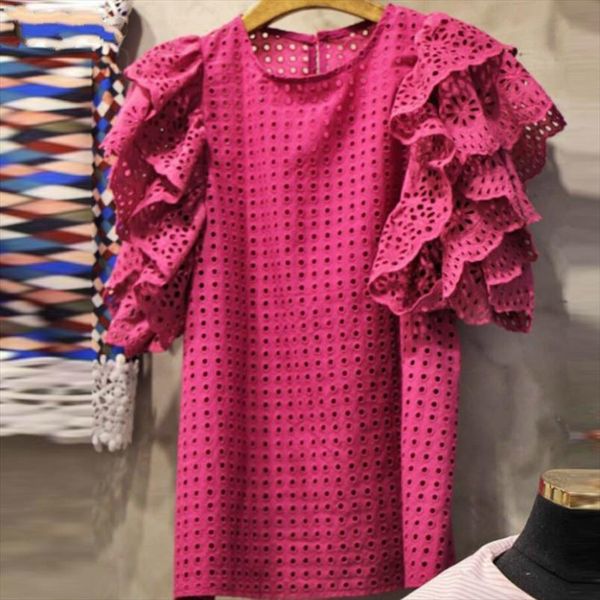short sleeve shirt female elegant ruffles hollow out patchwork blouse women summer 2019 fashion white pink
short sleeve shirt female elegant ruffles hollow out patchwork blouse women summer 2019 fashion white pink