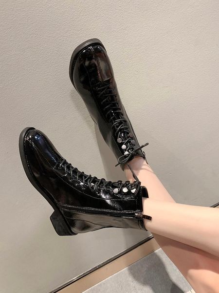 lace up shoes lady boots luxury designer boots-women zipper platform fashion rock mid calf med 2020 rubber low pu square, Black
lace up shoes lady boots luxury designer boots-women zipper platform fashion rock mid calf med 2020 rubber low pu square, Black