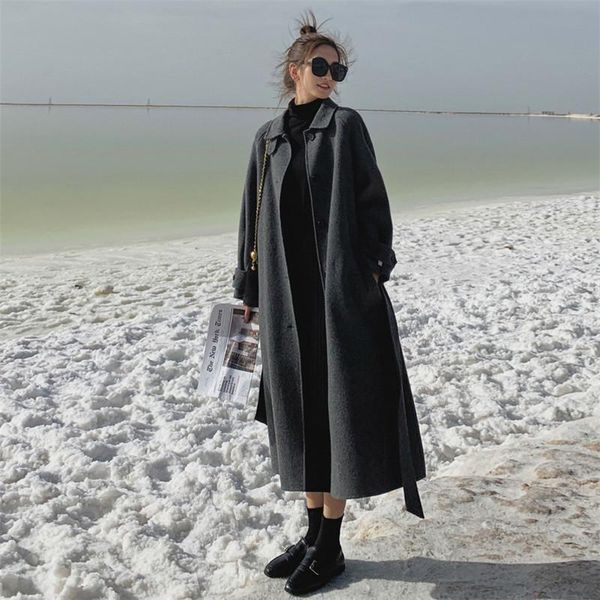 yourseason ladies wool bandage loose coat new korean black grey commuter single breasted women 2021 winter spring coats
yourseason ladies wool bandage loose coat new korean black grey commuter single breasted women 2021 winter spring coats