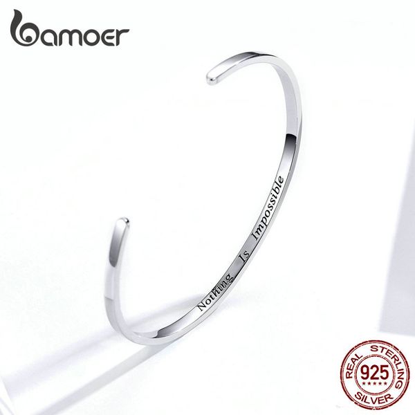 bamoer engrave courage bangle "nothing is impossible" fashion 925 sterling silver jewelry for man and women scb160 201209, Black
bamoer engrave courage bangle "nothing is impossible" fashion 925 sterling silver jewelry for man and women scb160 201209, Black