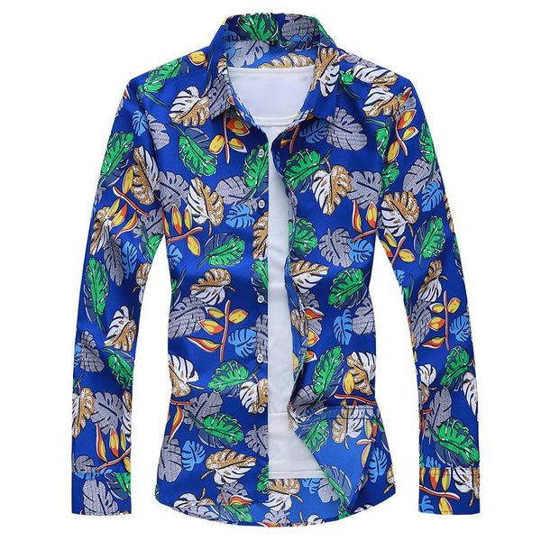 men's casual shirts fashion leaf print long sleeve large size slim shirt / 2021 autumn spring cotton flower blouses, White;black
men's casual shirts fashion leaf print long sleeve large size slim shirt / 2021 autumn spring cotton flower blouses, White;black