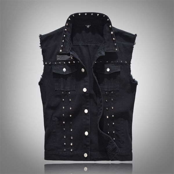 new 2020 denim vest men punk rock rivet cowboy black jeans waistcoat fashion men motorcycle style sleeveless jeans jacket m- lj201217, Black;white
new 2020 denim vest men punk rock rivet cowboy black jeans waistcoat fashion men motorcycle style sleeveless jeans jacket m- lj201217, Black;white