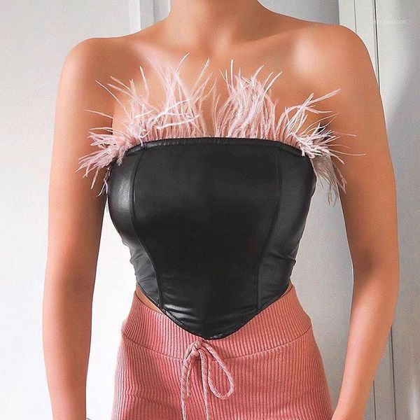 women's tanks & camis skinny tube sleeveless female streetwear pu leather black slash neck fur patchwork back zipper crop, White
women's tanks & camis skinny tube sleeveless female streetwear pu leather black slash neck fur patchwork back zipper crop, White