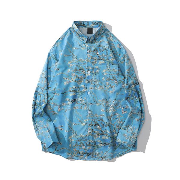 floral printed long sleeve shirt men 2021 autumn men's shirt streetwear clothing, White;black
floral printed long sleeve shirt men 2021 autumn men's shirt streetwear clothing, White;black
