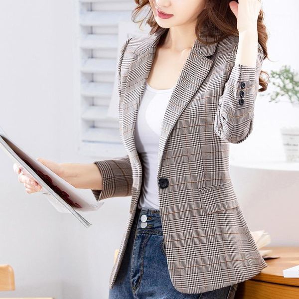 fashion plaid small suit jacket female retro british style suit 2020 new tide casual women's clothing womens jacket1, White;black
fashion plaid small suit jacket female retro british style suit 2020 new tide casual women's clothing womens jacket1, White;black