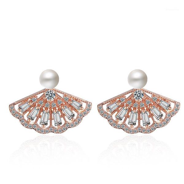 fashion fan-shaped shiny cz zircon pearl silver plated lady stud earrings promotion jewelry women gift1, Golden;silver
fashion fan-shaped shiny cz zircon pearl silver plated lady stud earrings promotion jewelry women gift1, Golden;silver
