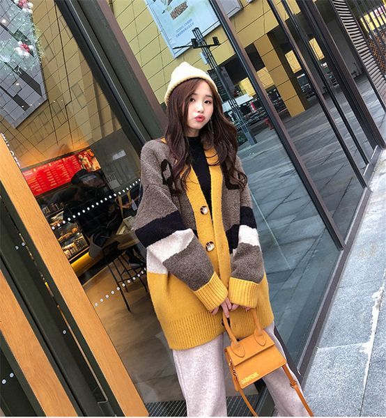 2021 new korean women's sweater autumn single lazy style breasted mid-length color cardigan mix in mesh 69qs, White;black
2021 new korean women's sweater autumn single lazy style breasted mid-length color cardigan mix in mesh 69qs, White;black