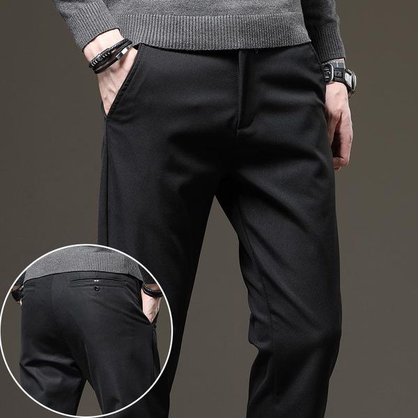 men's pants four seasons business casual classic fashion high stretch thick soft trousers black gray blue slim long
men's pants four seasons business casual classic fashion high stretch thick soft trousers black gray blue slim long