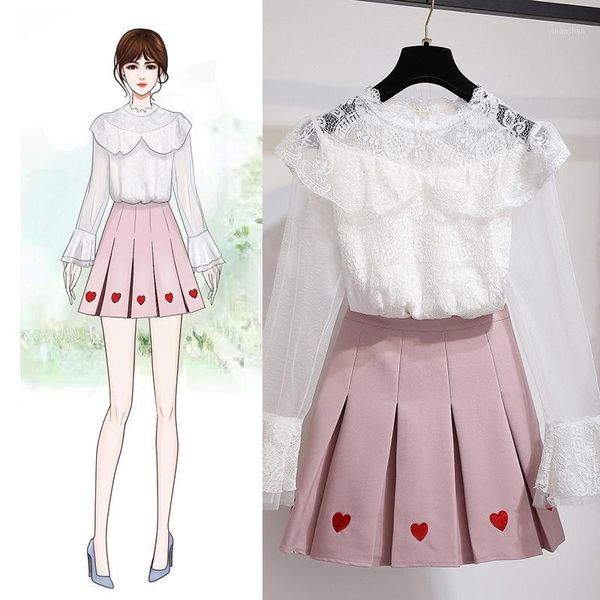women 2019 korean fashion suit embroidery pleated skirt & white lace blouse clothing set two-piece outfit vestido girl cloth1
women 2019 korean fashion suit embroidery pleated skirt & white lace blouse clothing set two-piece outfit vestido girl cloth1