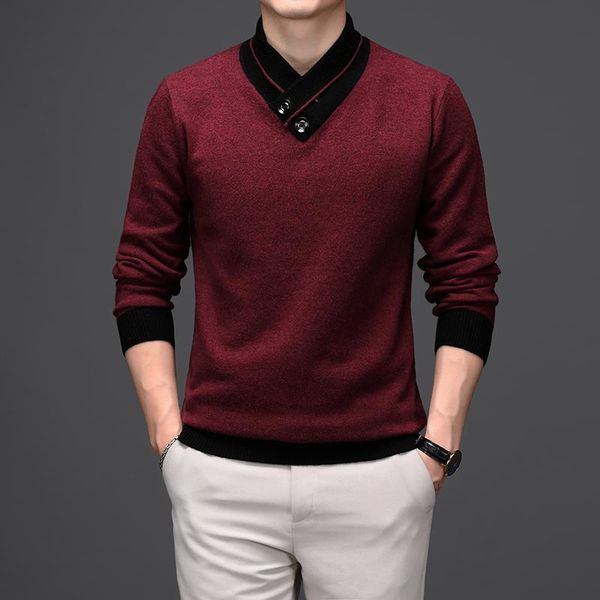 men's sweaters man thick 100% merino wool sweater winter fashion buttons collar cashmere long sleeve slim fit soft jumper, White;black
men's sweaters man thick 100% merino wool sweater winter fashion buttons collar cashmere long sleeve slim fit soft jumper, White;black