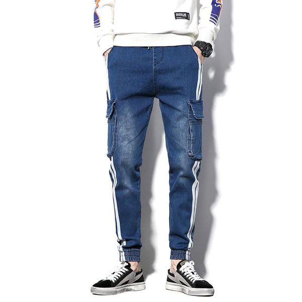 new design men's harem jeans fashion men washed shinny denim pants hip hop sportswear elastic waist pants ripped jeans for men, Blue
new design men's harem jeans fashion men washed shinny denim pants hip hop sportswear elastic waist pants ripped jeans for men, Blue