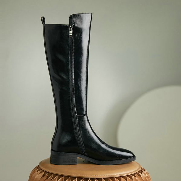 2021 new retro toe zipper knee high cow leather pu fashion long boots square heel all match women shoes size34-39 ii6f, Black
2021 new retro toe zipper knee high cow leather pu fashion long boots square heel all match women shoes size34-39 ii6f, Black