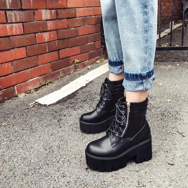 boots wholesale autumn ankle for women motorcycle chunky heels casual lacing round toe platform shoes female 2021, Black
boots wholesale autumn ankle for women motorcycle chunky heels casual lacing round toe platform shoes female 2021, Black
