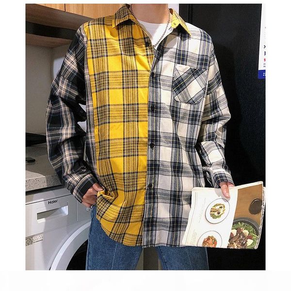 privathinker korean plaid shirts for men 2019 fashion patchwork long sleeve casual shirt hip hop streetwear man blouse t190918, White;black
privathinker korean plaid shirts for men 2019 fashion patchwork long sleeve casual shirt hip hop streetwear man blouse t190918, White;black