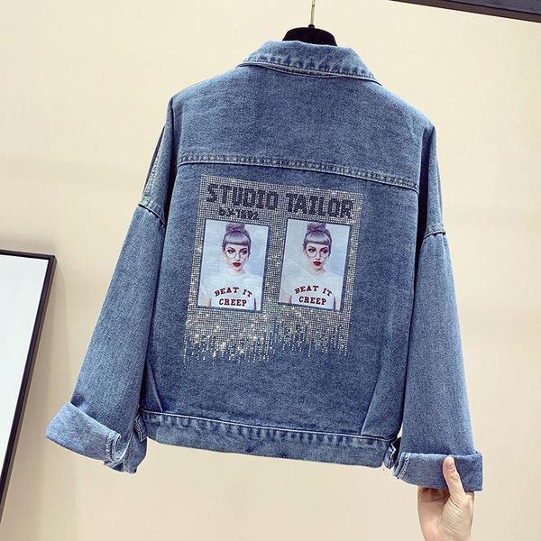 2021 new default picture impression denim female jacket loose long collar sequin coats dress spring faav, Black;brown
2021 new default picture impression denim female jacket loose long collar sequin coats dress spring faav, Black;brown