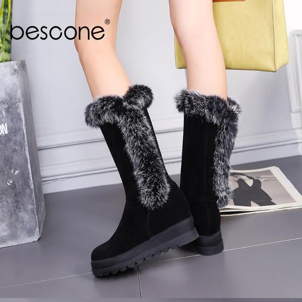 boots bescone snow mid-calf woman casual style slop on winter fur black warm flat round toe lady shoes bm664
boots bescone snow mid-calf woman casual style slop on winter fur black warm flat round toe lady shoes bm664