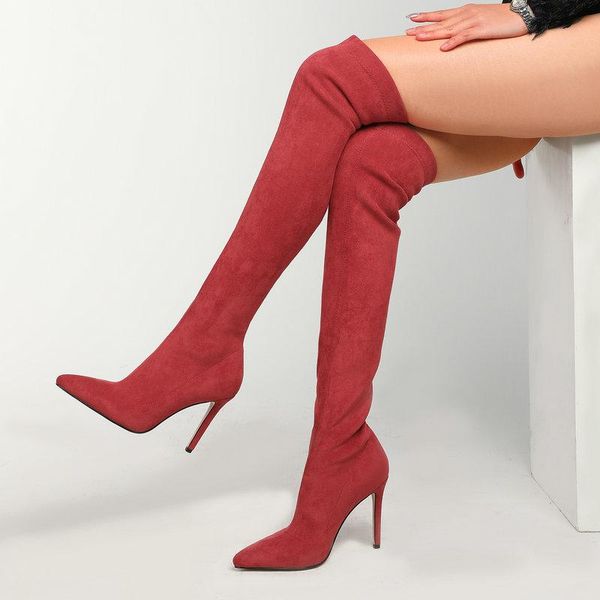 boots fashion pointed toe stretch autumn suede women thin high heel over the knee winter lady shoes, Black
boots fashion pointed toe stretch autumn suede women thin high heel over the knee winter lady shoes, Black