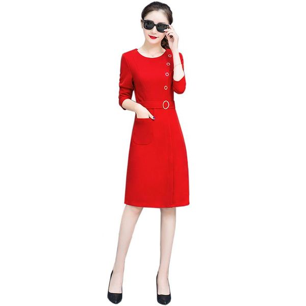 casual dresses 2021 spring and autumn o-neck dress long sleeve women fashion pockets knee-length, Black;gray
casual dresses 2021 spring and autumn o-neck dress long sleeve women fashion pockets knee-length, Black;gray