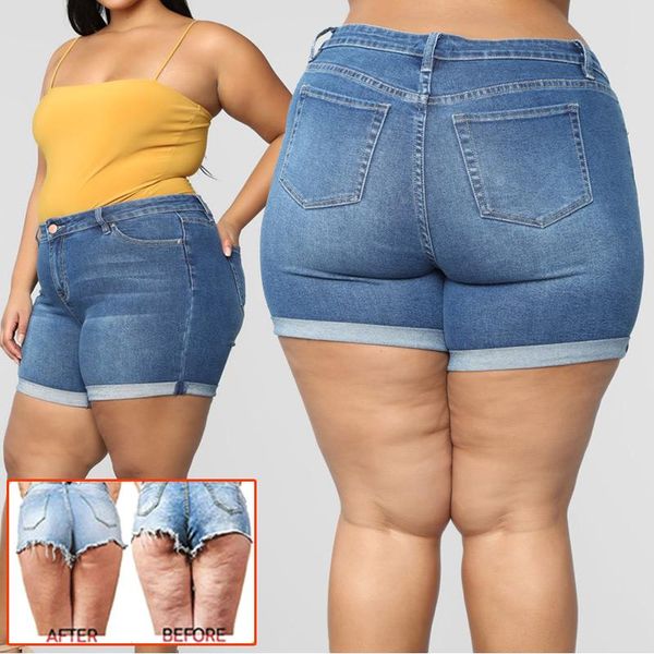 gym clothing women plus size stretch denim shorts high waisted for summer ldf668, White;black
gym clothing women plus size stretch denim shorts high waisted for summer ldf668, White;black